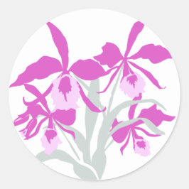 Autocollant mariage à orchidées violettes fleuries