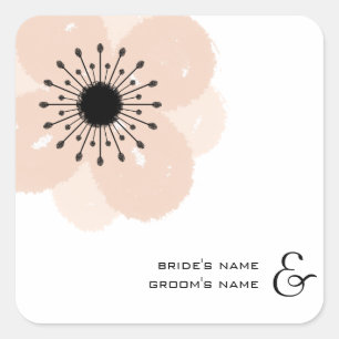 Autocollant Mariage Anémonique rose