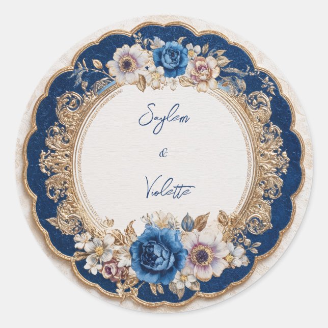 Autocollant Mariage bleu de la marine de Victoria (Devant)