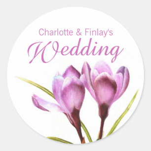 Autocollant mariage couleur crocus violet