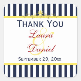 Autocollant Mariage de défilement bleu marine