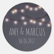 Autocollant mariage de feux de fée