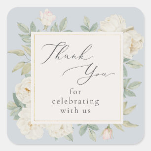 Autocollant Mariage de fleurs blanches d'aquarelle