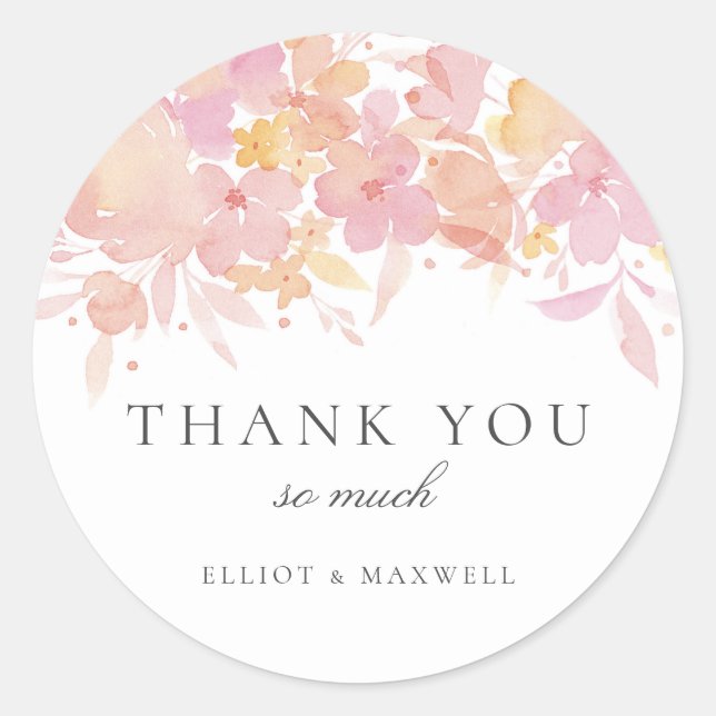 Autocollant Mariage de fleurs roses (Devant)