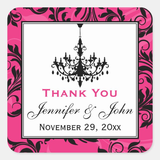 Autocollant Mariage de lustre rose noir (Devant)