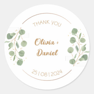 Autocollant Mariage de Merci Floral Rustique Paste