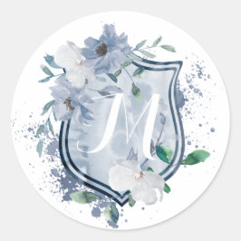 Autocollant Mariage de monogramme d'aquarelle