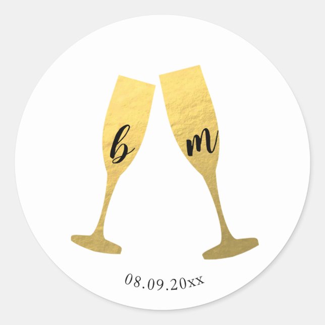 Autocollant Mariage Faux Gold Foil (Devant)