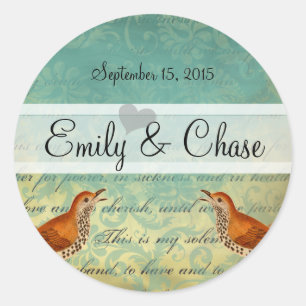 Autocollant Mariage Lagoon et Endive Inséparables