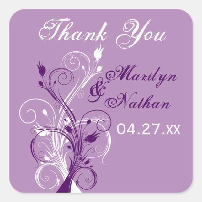 Autocollant Mariage Lilac blanc 1,5 po (Devant)