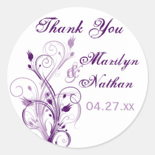 Autocollant Mariage Lilac blanc 1,5 po