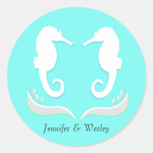 Autocollant Mariage moderne Seahorses