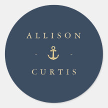 autocollant mariage nautique moderne