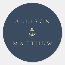 autocollant mariage nautique moderne