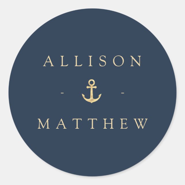 autocollant mariage nautique moderne (Devant)