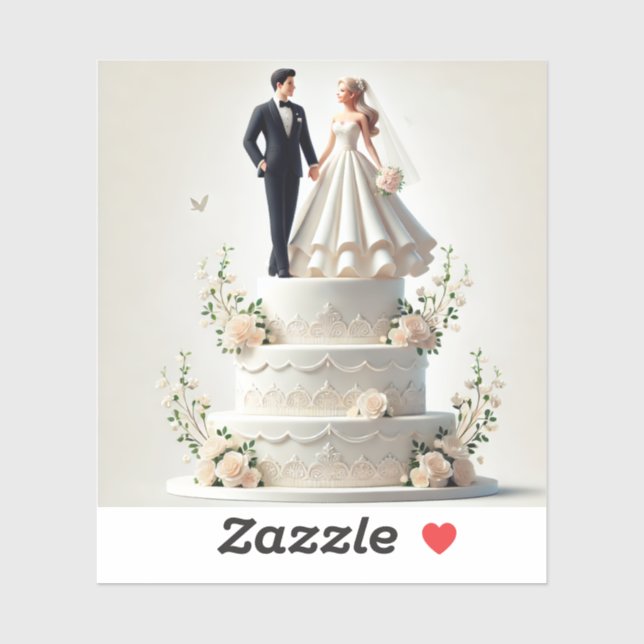 Autocollant mariage romantique (Feuille)