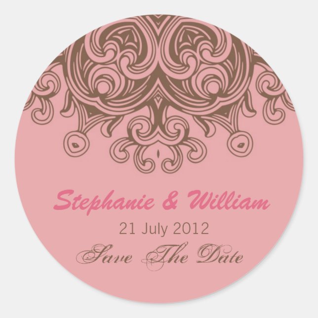 Autocollant Mariage rose et Brown (Devant)