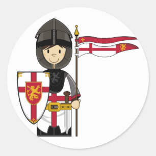 Autocollant médiéval de chevalier de croisé