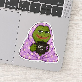 Autocollant Mème Grenouille Cozy Over It