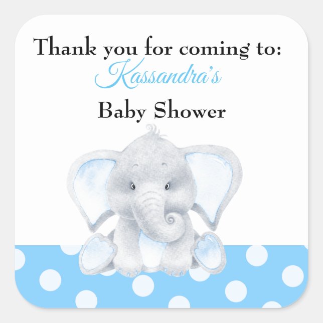 Autocollant Merci bébé éléphant (Devant)