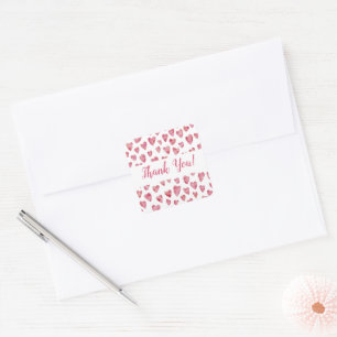 Autocollant Merci Cœur Rose