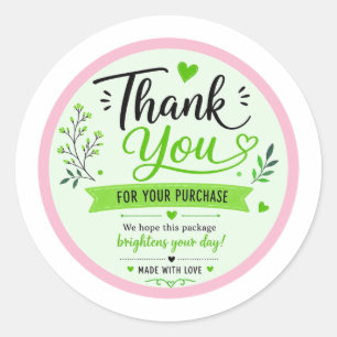 Autocollant Merci – Élégante Fleur Rose