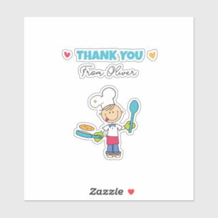 Autocollant Merci – Thème Gâteau Pancake Chef Mign