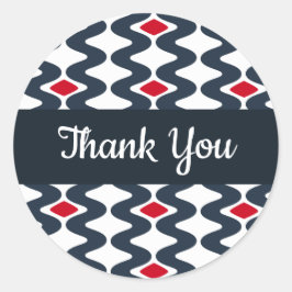 Autocollant Merci Vague Rouge et Bleu