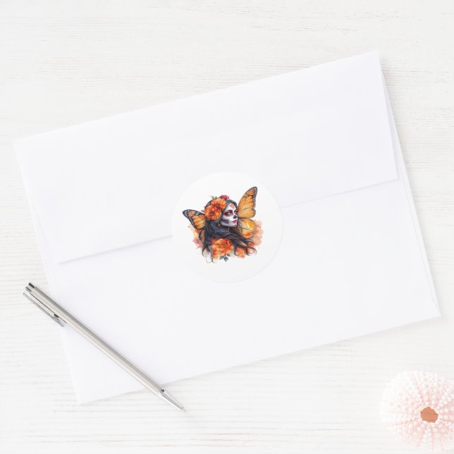 Autocollant mexicain de sucre La Calavera Catrina (Enveloppe)