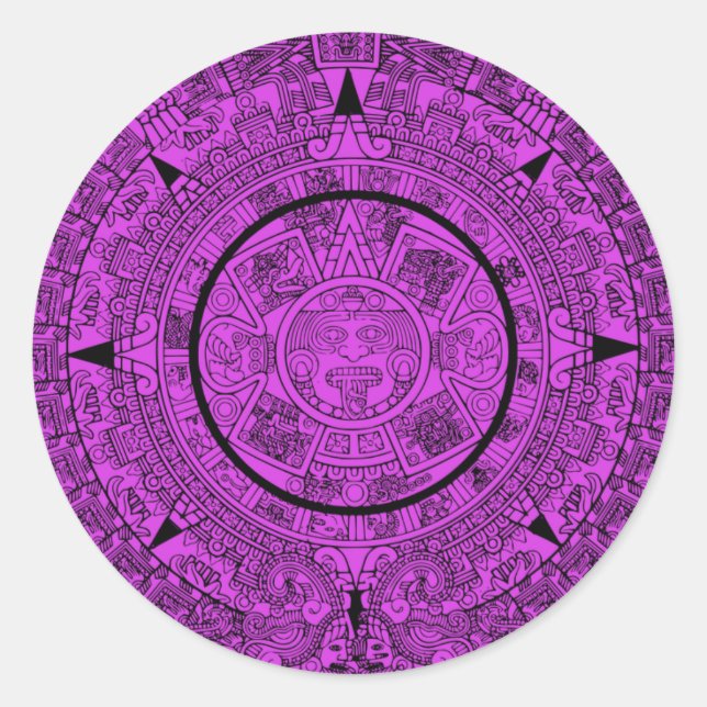 Autocollant Mexique Calendrier maya antique couleu (Devant)