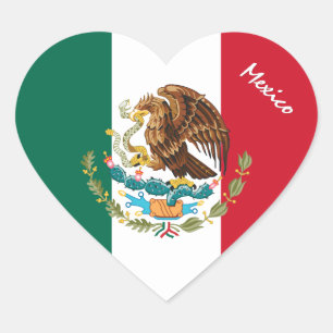 Autocollant Mexique, Cœur, Drapeau Mexicain Patrio