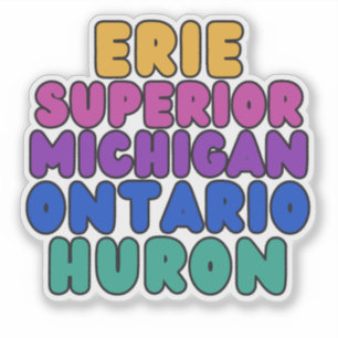 Autocollant Michigan Rainbow Bubble Text Grands La