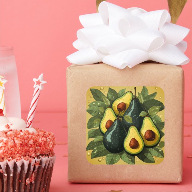 Autocollant mignon avocats (Fête)