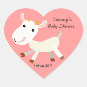 Autocollant mignon de baby shower de coeur