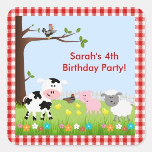 Autocollant mignon de fête d'anniversaire