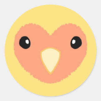 Autocollant mignon de lovebird jaune