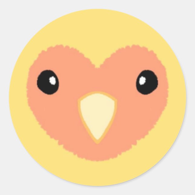 Autocollant mignon de lovebird jaune (Devant)