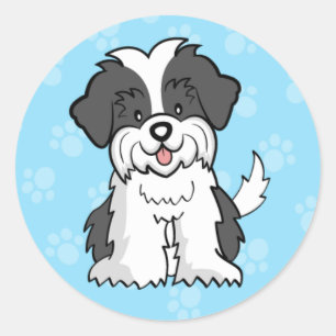 Autocollant mignon de Shih Tzu de chien de bande