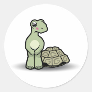 Autocollant mignon de tortue de bande dessinée de