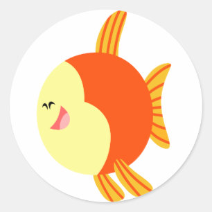 Autocollant mignon et dodu de poissons de bande
