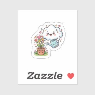 Autocollant Mignon Kawaii Plante Gentillesse Nuage