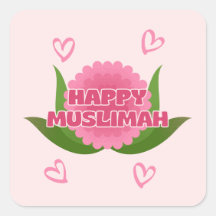 Autocollant Minimaliste Happy Muslimah