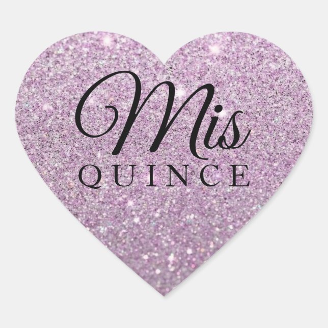 Autocollant Mis Quince Parties scintillant violet (Devant)