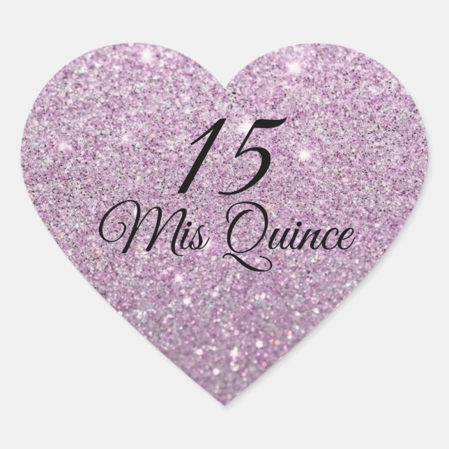 Autocollant Mis Quince Parties scintillant violet (Devant)