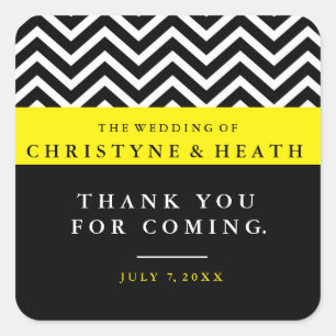 Autocollant moderne Chevron Noir Jaune élégant Fav