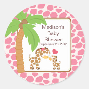 Autocollant moderne de baby shower de safari de