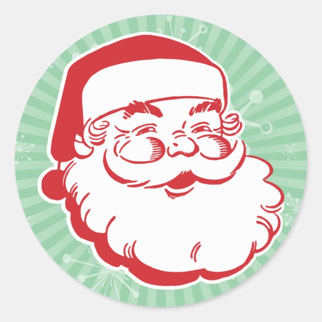 Autocollant moderne du Père Noël au milieu du sièc (Devant)