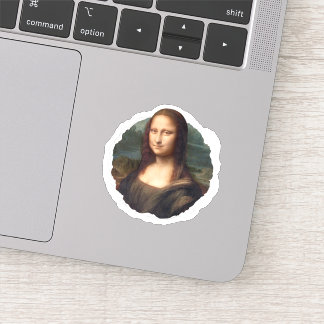 Autocollant Mona Lisa, badge en papier déchiré