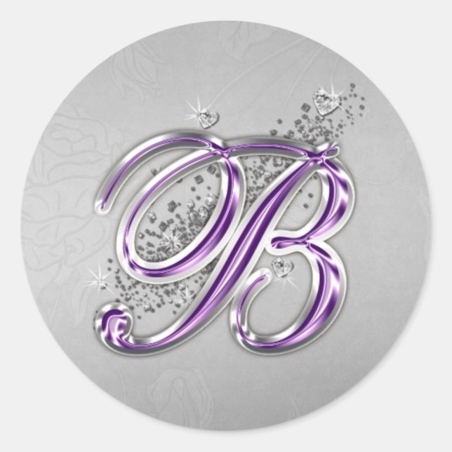 Autocollant Monogramme B de Parties scintillant vi (Devant)