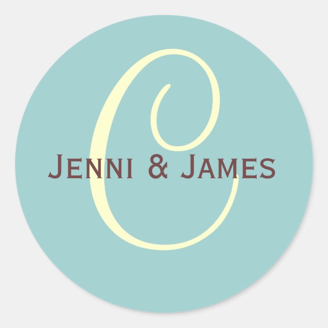Autocollant Monogramme C Mariage Faveur & Envelopp (Devant)